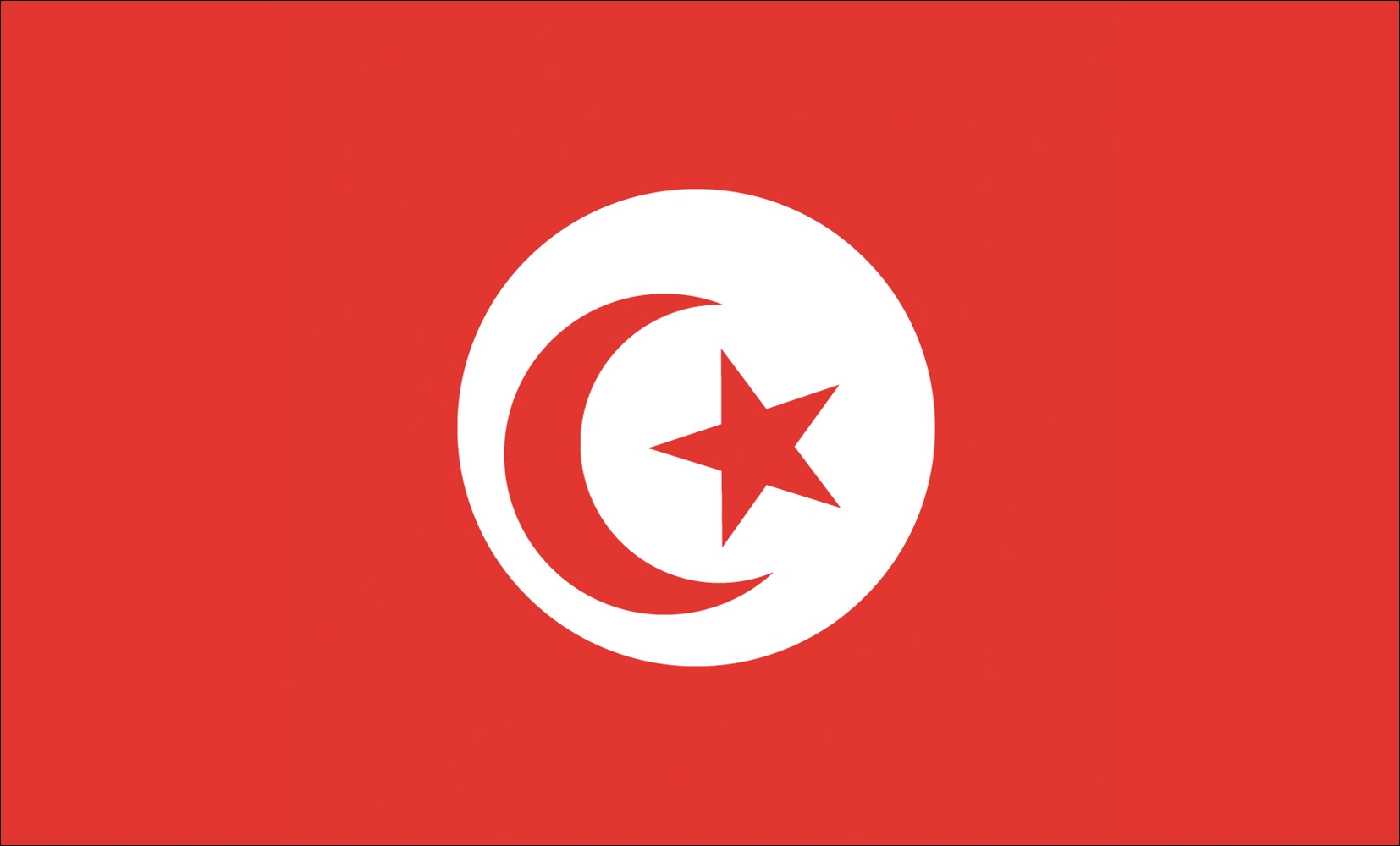 red flag with moon and star in white circle