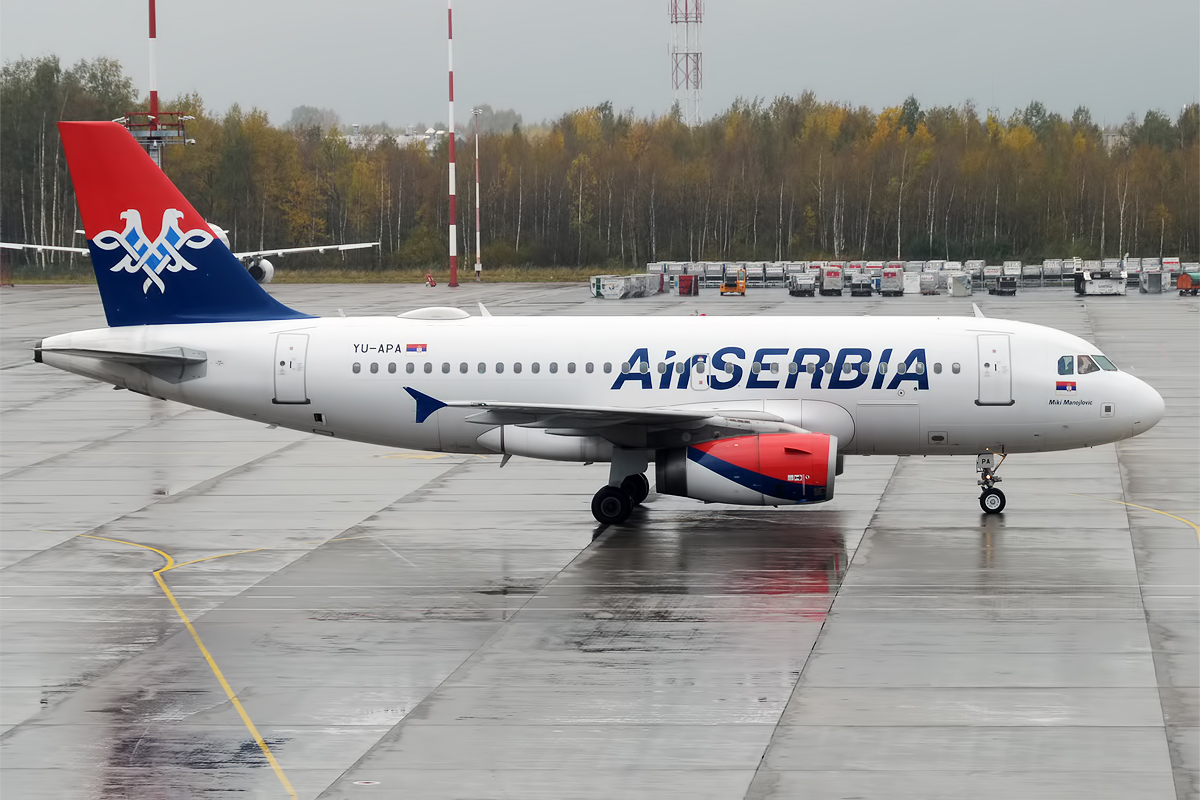 Карта полетов air serbia